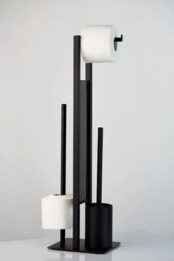 WENKO Toiletbutler Rivalta Zwart - Toiletborstel Met Houder, Toiletrolhouder En Reserverolhouder -Badkamer Producten Winkel 799x1200 21
