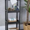 Merkloos Badkamerrek - 4 Etages - Keukenrek - Opbergrek - Staand Badkamerrek - Zwart - 100x36x23 CM -Badkamer Producten Winkel 800x1200 8