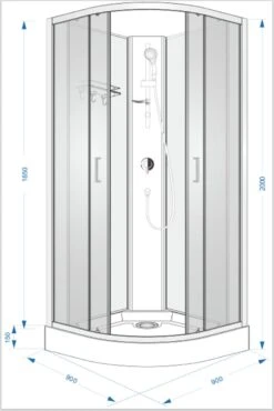 Sanifun Complete Douchecabine Steff 900 X 900 Kitvrij 10 Sanifun Complete Douchecabine Steff 900 X 900 Kitvrij -Badkamer Producten Winkel 801x1200 2