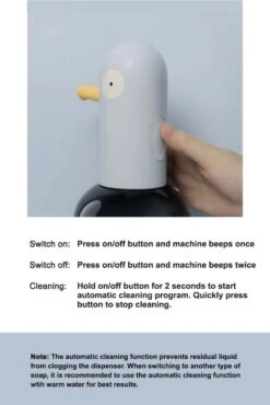 MUID Duck- Automatische Zeepdispenser - Handwas Schuimzeepdispenser Voor Kinderen - Zeeppompje-Oplaadbaar-Foam Technologie- Touchless Infrarood Sensor-Lichtblauw - 400ml - 10.35cm*11.5cm*19.5cm -Badkamer Producten Winkel 801x1200 6