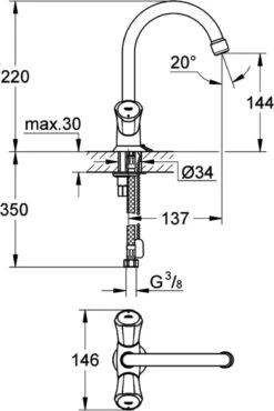 GROHE Costa-L Wastafelkraan - Met Ketting - Chroom -Badkamer Producten Winkel 802x1200 8