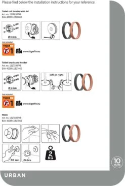 Tiger Urban Toiletaccessoireset - Toiletborstel Met Houder - Toiletrolhouder Met Klep - Handdoekhaak - Zwart -Badkamer Producten Winkel 810x1200 4