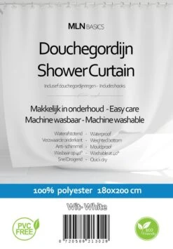 MLN Basics® Douchegordijn | Wit | 180x200 Cm | Inclusief Ringen | Anti-schimmel -Badkamer Producten Winkel 835x1200 1