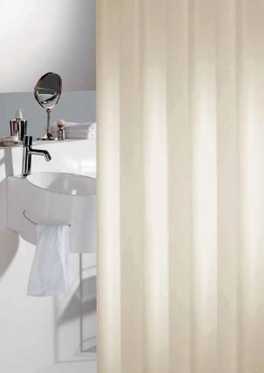 Zavelo - Douchegordijn - Textiel - Polyester - Anti Schimmel - 180x200cm - Crème 3 Zavelo - Douchegordijn - Textiel - Polyester - Anti Schimmel - 180x200cm - Crème