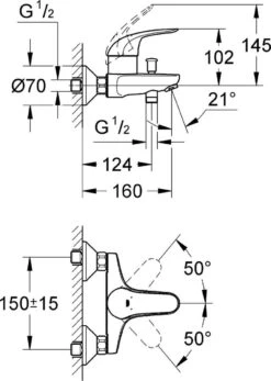 GROHE Euroeco Badkraan - 15cm - Chroom - 32743000 -Badkamer Producten Winkel 855x1200 1