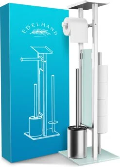 EDELHAND© Toiletpapierhouder Staand Als Toiletset [met GRATIS Toiletborstel] - Roestvrijstalen Toiletpapierhouder Staand Met Toiletborstel En Toiletpapieropslag - Toiletset Met Dienblad -Badkamer Producten Winkel 860x1200 2