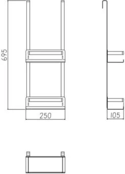 VDN Stainless Doucherek Zonder Boren - Doucherek Hangend - Doucherek Zwart - RVS - Doucherek Aan Douchewand - 2 Laags -Badkamer Producten Winkel 862x1200 2