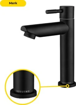 Stylumo Zwarte Toiletkraan – Fonteinkraan Zwart – Koudwaterkraan – WC Kraan – Badkamermeubel Kraan Alleen Koud Water -Badkamer Producten Winkel 871x1200 2