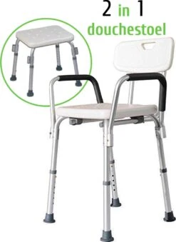 Douchestoel Met Afneembare Rugleuning En Armleuningen - Lichtgewicht En In Hoogte Verstelbaar - Douchekruk -Badkamer Producten Winkel 874x1200 3