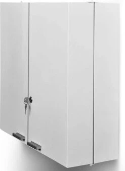 Jago - Afsluitbare XXL Medicijnkast Met 11 Vakken/Compartimenten - Staal - 2 Deuren - 53x53x20 Cm - Wit -Badkamer Producten Winkel 876x1200 1