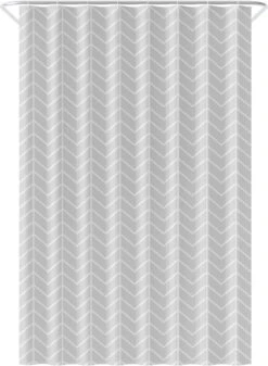 Loti Living Douchegordijn Anti Schimmel – Grijs Patroon - Inclusief Ringen – Waterdicht - Polyester - Douchegordijn 120x200 Cm