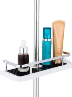 Merkloos Doucherek Zonder Boren –Douchemand- Badkamerrek-Doucheplank- Badkamer Organiser- Doucherek Hangend-Doucherek Zwart – Doucherek Hangend – Badkamer Organizer – Douche Organizer - Doucherekje - Doucherekje Zonder Boren-Zilver-Zwart-Wit -Badkamer Producten Winkel 894x1200 8