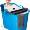 EKEO - Zitbad Voor Volwassenen – Bath Bucket – 200L – Mobiele Badkuip – Inclusief Badrek - Blauw