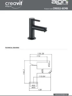 Aloni - KLEINE ! Koudwaterkraan 1/2 Mat Zwart -Badkamer Producten Winkel 899x1200 33