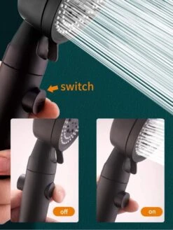 Merkloos Waterbesparende Douchekop - Handdouche - Regendouche - Met ECO STOP Knop - 5 Standen - ABS - Zwart -Badkamer Producten Winkel 901x1200 1