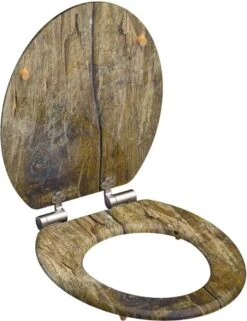 SCHÜTTE WC-Bril 80124 SOLID WOOD - MDF-Hout - Soft Close - Verchroomde Scharnieren - Decor - 3-zijdige Print -Badkamer Producten Winkel 924x1200