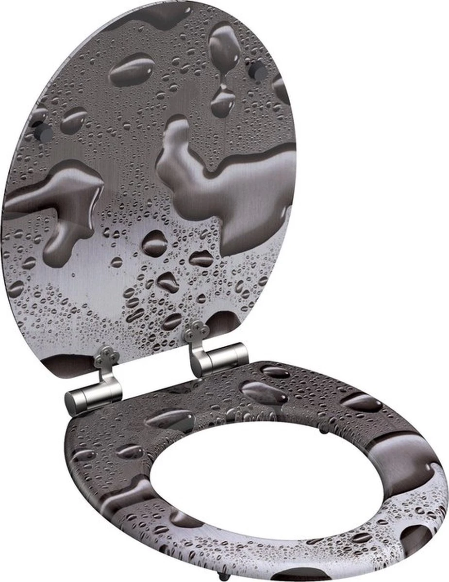 SCHÜTTE WC-Bril 80123 GREY STEEL - MDF-Hout - Soft Close - Verchroomde Scharnieren - Decor - 3-zijdige Print 5 SCHÜTTE WC-Bril 80123 GREY STEEL - MDF-Hout - Soft Close - Verchroomde Scharnieren - Decor - 3-zijdige Print - Afbeelding 3