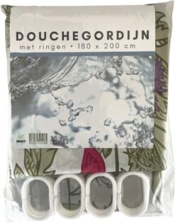 3BMT Douchegordijn Design - Bloemen - 180 X 200 Cm - Met Ringen -Badkamer Producten Winkel 942x1200