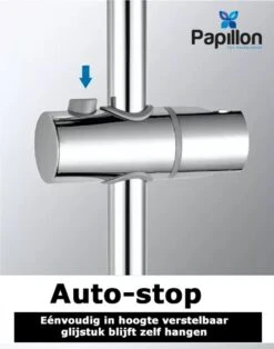 Merkloos Glijstang - Douche Glijstang - Met Zeepschaal En Glijstuk - Papillon Chroom -Badkamer Producten Winkel 944x1200