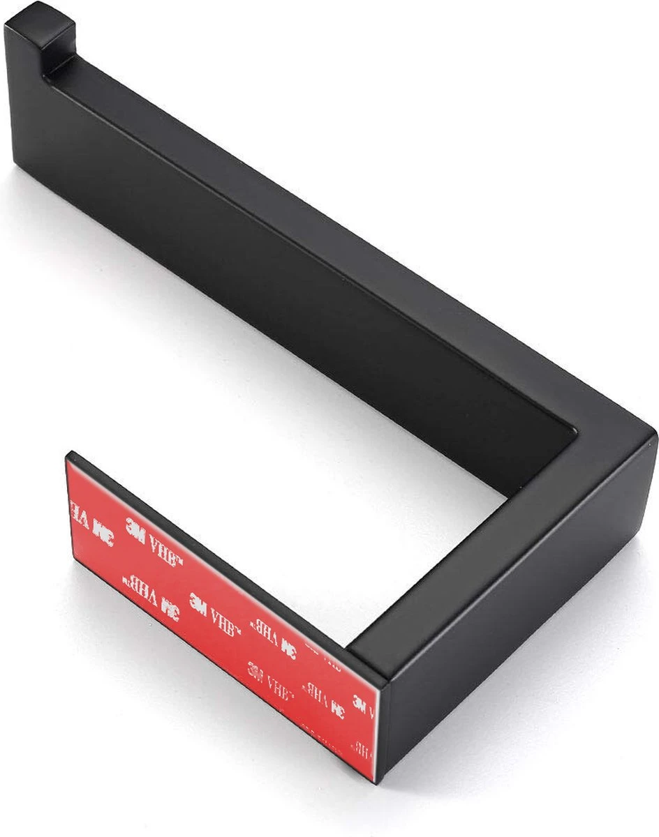 DesignX 3M™ Toiletrolhouder Zonder Boren Zwart Zelfklevend - WC Rolhouder - Matte - Papier - Houder - Incl. 3M Plakstrip 7 DesignX 3M™ Toiletrolhouder Zonder Boren Zwart Zelfklevend - WC Rolhouder - Matte - Papier - Houder - Incl. 3M Plakstrip - Afbeelding 5