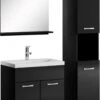 Badplaats Badkamermeubel Set Montreal 60 Cm X 35 Cm - Zwart Hoogglans - Badmeubel Met Spiegel En Zijkast -Badkamer Producten Winkel 953x1200 3