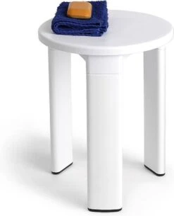 Douchekruk Wit Met Antislip Poten, Kruk Badkamer
