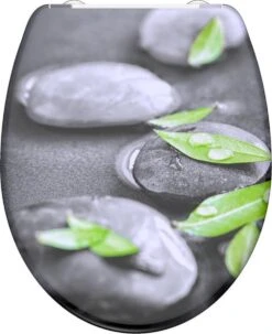 SCHÜTTE WC-Bril 82374 STONE - Duroplast - Soft Close - Afklikbaar - RVS-Scharnieren - Decor - 3-zijdige Print