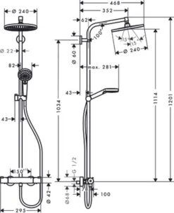 Hansgrohe Crometta S 240 Showerpipe - 1jet - Incl. Thermostaat - Chroom -Badkamer Producten Winkel 981x1200 3