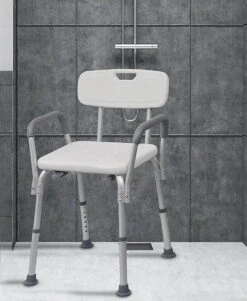 Douchestoel Met Afneembare Rugleuning En Armleuningen - Lichtgewicht En In Hoogte Verstelbaar - Douchekruk -Badkamer Producten Winkel 985x1200