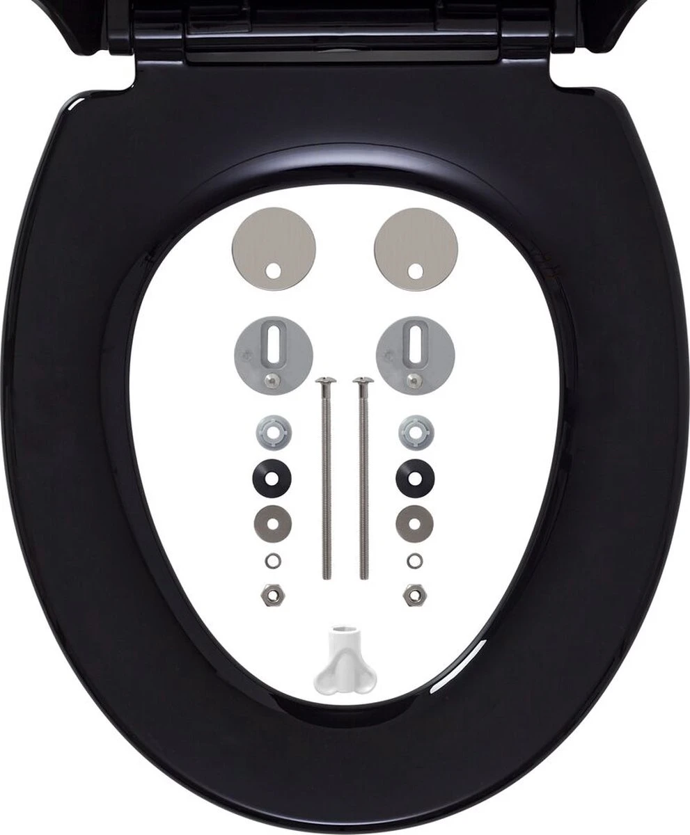 Tiger Tulsa - Toiletbril Met Deksel - WC Bril - Thermoplast Zwart 6 Tiger Tulsa - Toiletbril Met Deksel - WC Bril - Thermoplast Zwart - Afbeelding 4