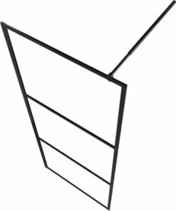 VidaXL Inloopdouchewand Transparant 90x195 Cm ESG-glas Zwart -Badkamer Producten Winkel 997x1200